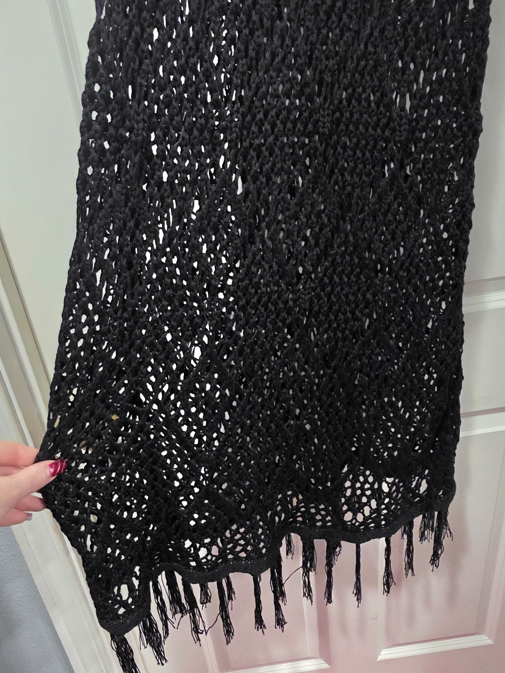 torrid Black Crochet Coverup with Fringe - Picture 2 of 3